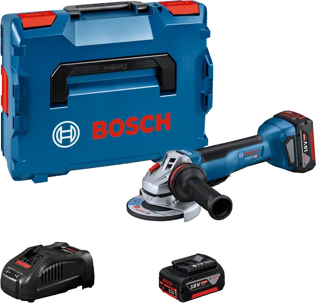 Meuleuse d'angle 18 V GWS 18V-10 P Professional 125 mm + 2 batteries 5 Ah + chargeur L-Boxx BOSCH 06019J4101