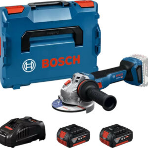 Meuleuse d'angle 18 V GWS 18V-11 + 2 batteries 5 Ah + chargeur sous L-BOXX BOSCH 06019N4103