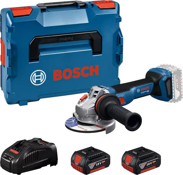 Meuleuse d'angle 18 V GWS 18V-11 + 2 batteries 5 Ah + chargeur sous L-BOXX BOSCH 06019N4103