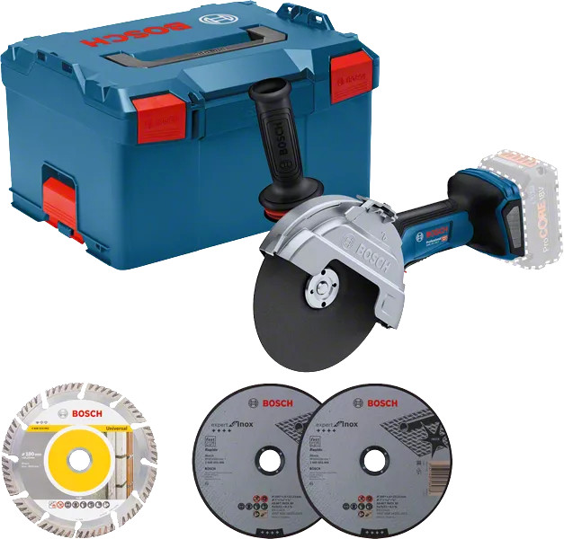 Meuleuse d'angle 18 V GWS 18V-180 P (sans batterie ni chargeur) L-BOXX BOSCH 06019H6L02
