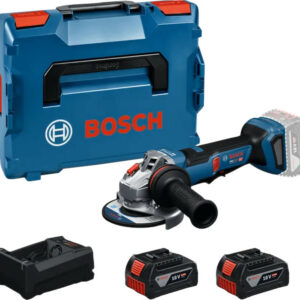 Meuleuse d'angle 18V GWS 18V-11 PS 125 mm + 2 batteries 5 Ah + chargeur BOSCH 06019N4302