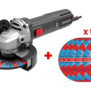 Meuleuse d'angle 900 W avec 100 disques 125 x 1,6 mm inox HANGER GR-900C