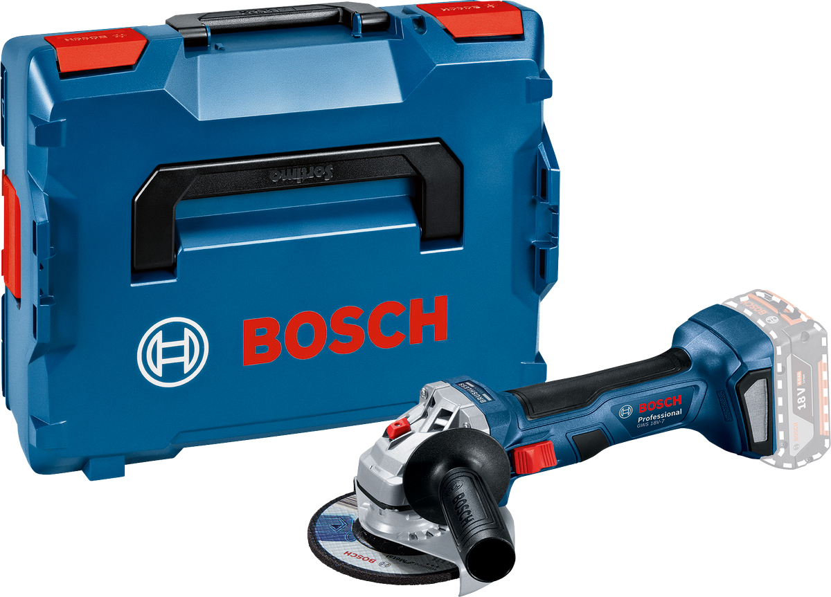 Meuleuse d'angle GWS 18V-7 (sans batterie ni chargeur) en coffret L-BOXX BOSCH 06019H9002