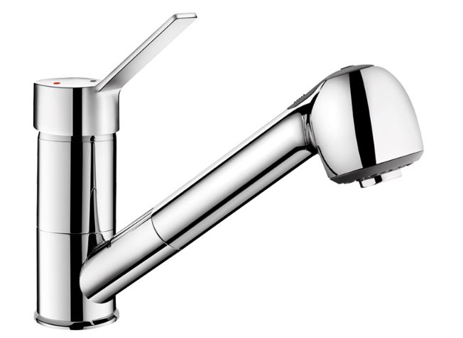 Mitigeur d'évier mécanique H 105 mm avec douchette extractible DELABIE 2211