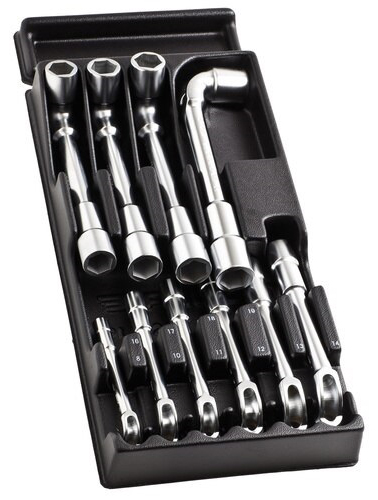 Module 10 clés à pipe débouchées en plateau thermoformé FACOM MOD.75-1PB