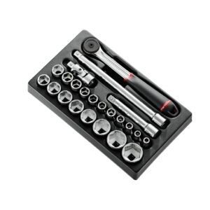Module douilles 1/2'' 6 pans métriques 23 pièces FACOM MOD.S161-36PB