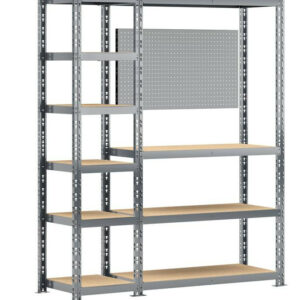 Concept rangement de garage + établi - longueur 150 cm - 10 plateaux