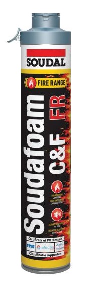Mousse PU pistolable coupe-feu Soudafoam FR Click & Fix 750 ml SOUDAL 146751