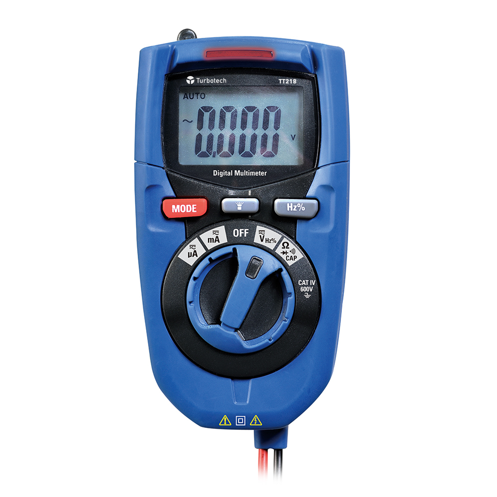 Multimètre numérique V CA-CC/mA CA-CC/R/µF/Hz TURBOTRONIC TT218