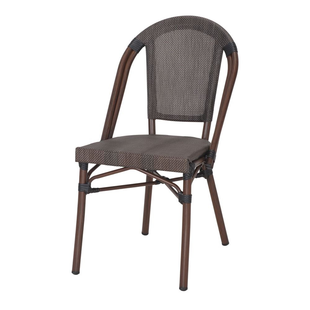 Chaise d’extérieur avec un style bistrot - modèle 056 - marron/gris