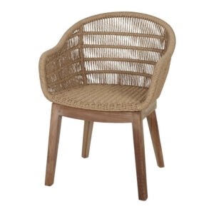 Chaise en bois et corde synthétique avec un style méditerranéen - modèle 024 - naturel