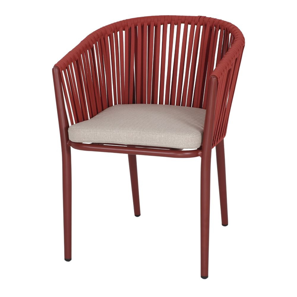 Chaise en corde avec un style contemporain - modèle AGOSTA - terracotta