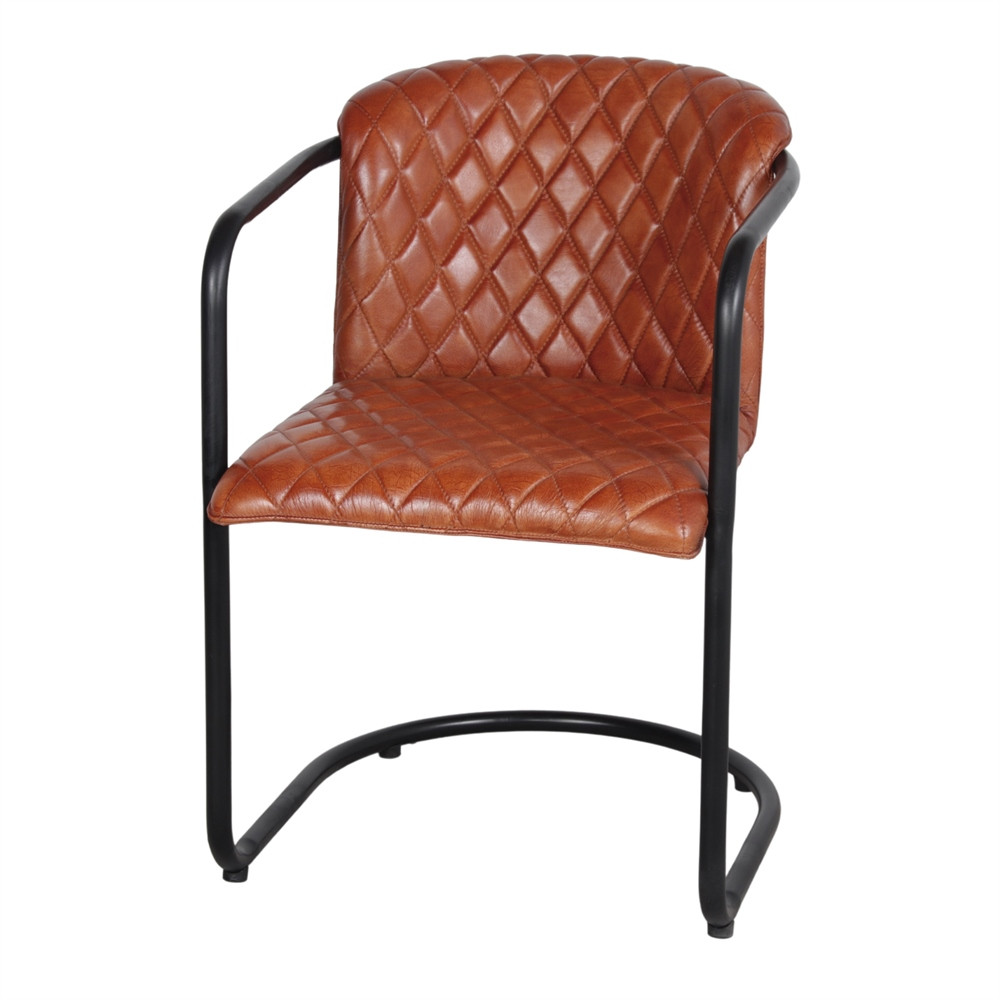 Chaise en cuir avec un style industriel - modèle 043 - marron