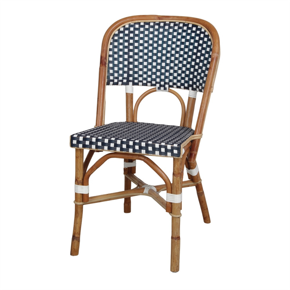 Chaise en rotin avec un style bistrot - modèle 030 - bleu