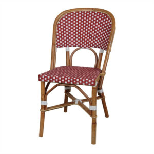 Chaise en rotin avec un style bistrot - modèle 030 - rouge