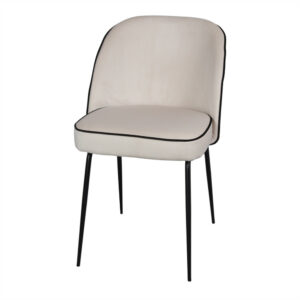 Chaise tapissée avec un style Mid Century - modèle 005 - beige