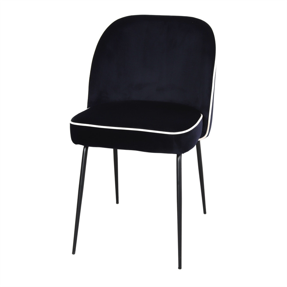 Chaise tapissée avec un style Mid Century - modèle 005 - bleu foncé