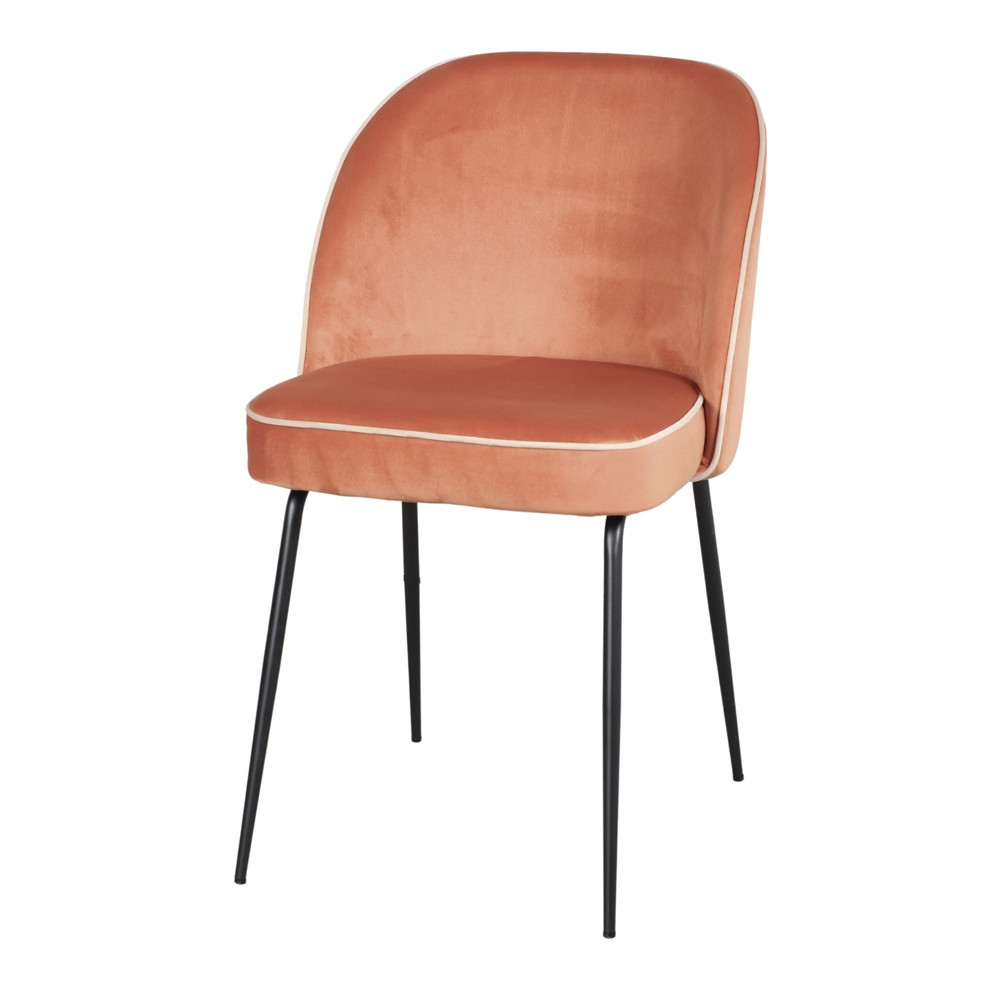 Chaise tapissée avec un style Mid Century - modèle 005 - pêche
