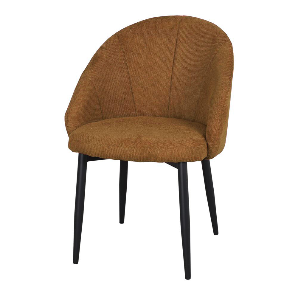 Chaise tapissée avec un style Mid Century - modèle 006 - moutarde