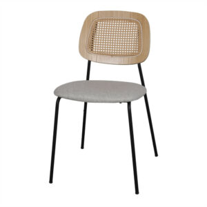 Chaise tapissée avec un style Mid Century - modèle 009 - sable