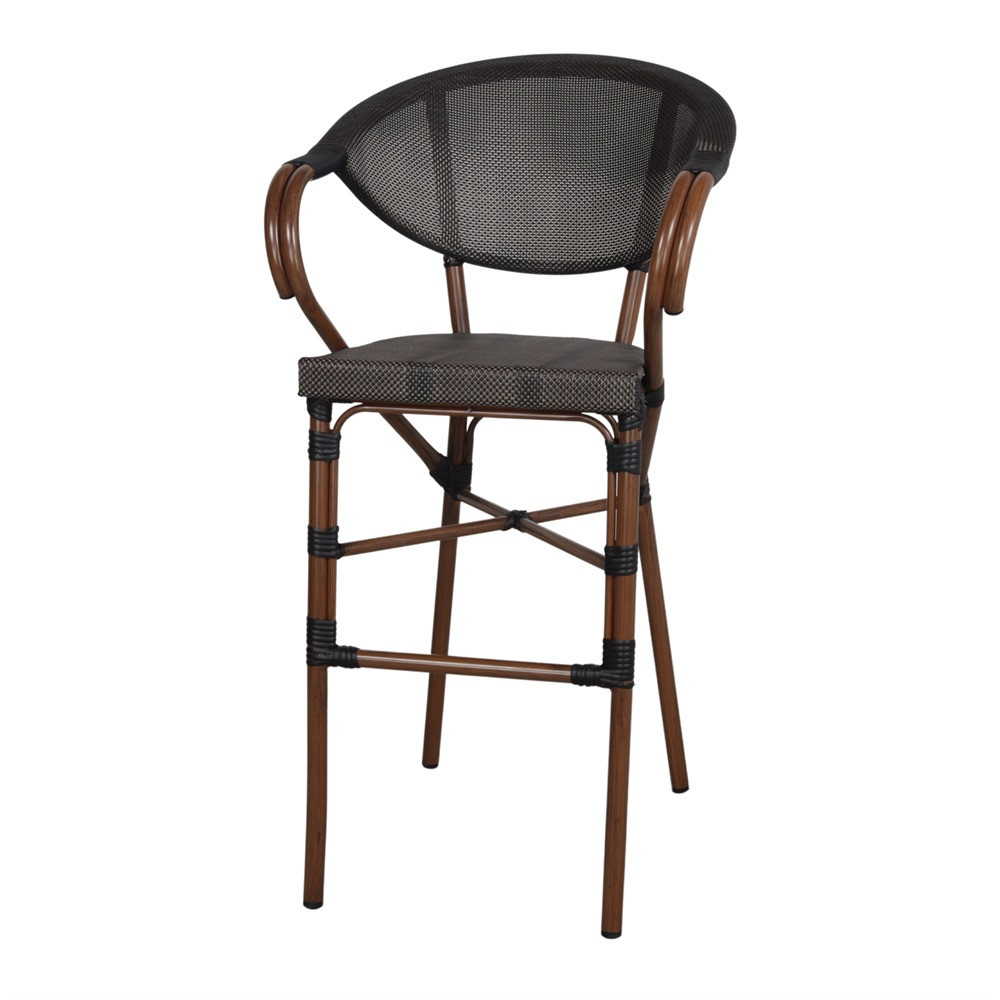 Tabouret haut d’extérieur avec un style bistrot - modèle 084 - graphite