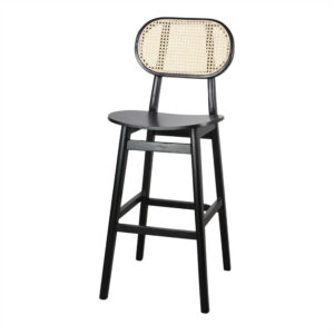 Tabouret haut en bois avec un style bistrot - modèle 068 - noir