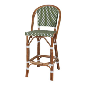 Tabouret haut en rotin avec un style bistrot - modèle 080 - vert