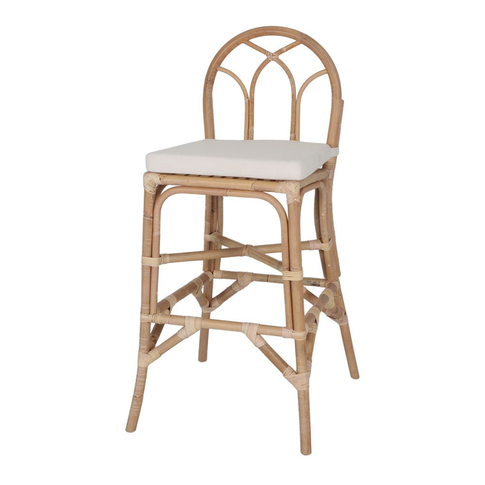 Tabouret haut en rotin avec un style méditerranéen - modèle 078 - naturel