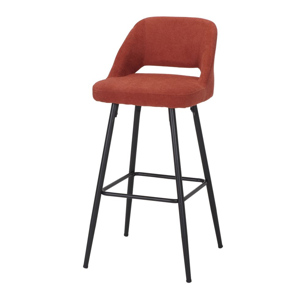 Tabouret haut tapissé avec un style Mid Century - modèle 066 - terracotta