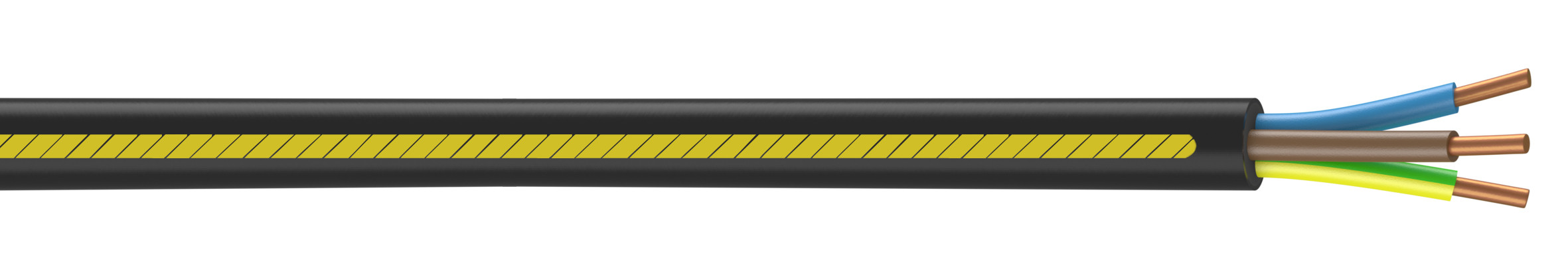 Câble électrique 3 G 2.5 mm² u1000r2v L.100 m, noir