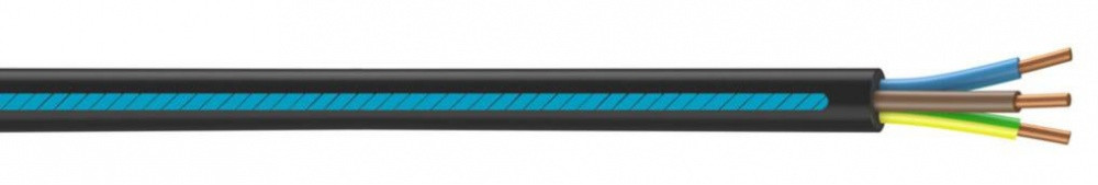 Câble électrique 3 G 6 mm² u1000r2v à la coupe, noir
