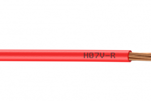 Fil électrique 10 mm² h07vr, à la coupe, rouge