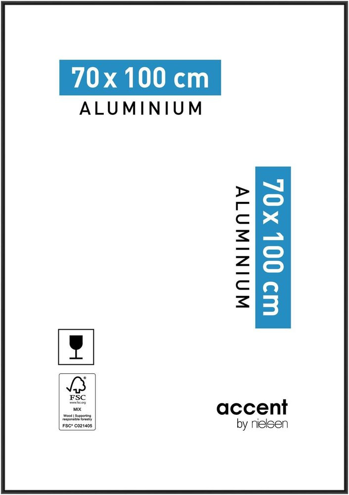 Cadre Accent, H.100 x l.70 cm, aluminium noir, NIELSEN