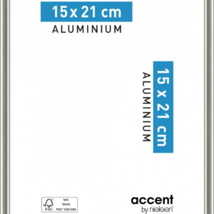 Cadre Accent, l.15 x H.20 cm, aluminium argent