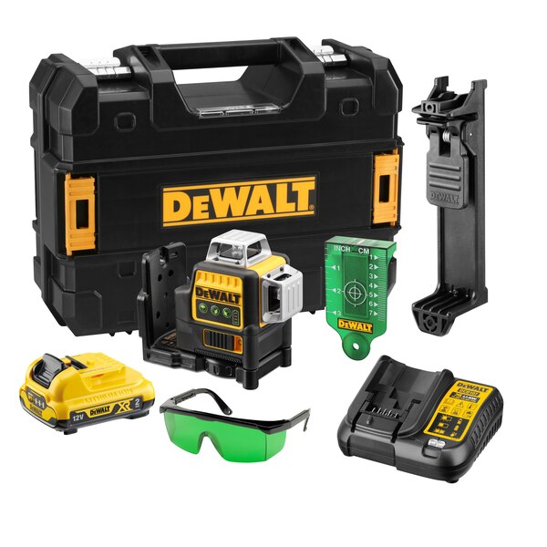 Niveau laser multilignes vert 10,8V XR + 1 batterie 2Ah + chargeur DEWALT DCE089D1G-QW
