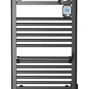 Sèche-serviettes électrique à inertie fluide - Actibain 500 W - tubes ronds - thermostat électronique - noir
