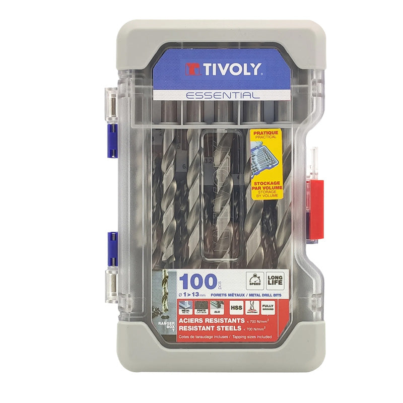 Tivoly 19 forets métaux HSS taillés meulés pointe en croix Ø 1 à 10mm par 0,5 mm
