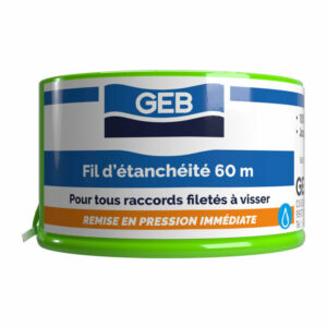 Fil d'étanchéité GEB 100% PTFE pour tous raccords à visser 60m