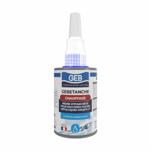 Résine anaérobie d'étanchéitée GEB pour raccords filetés métal chauffage et air comprimé 75ml
