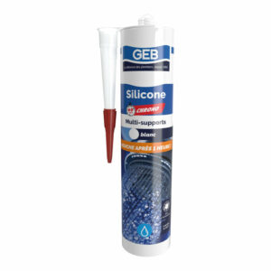 Mastic silicone acétique 60 mn chrono - GEB - 890780 - Blanc - Cartouche 280 ml