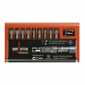 Jeu d'embouts avec porte-embouts  Bit-Check 10 Impaktor 1 SB, 10 pièces - WERA - 05073980001