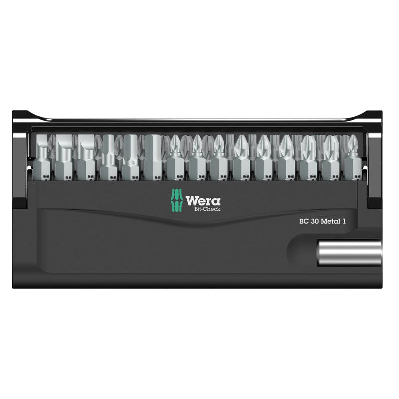 Jeu d'embouts avec support Bit-Check 30 Metal 1, 30 pièces - WERA - 05057434001