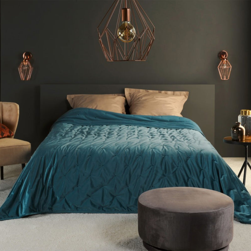 Jeté de lit PANDORE BLEU 150x200 100%PO