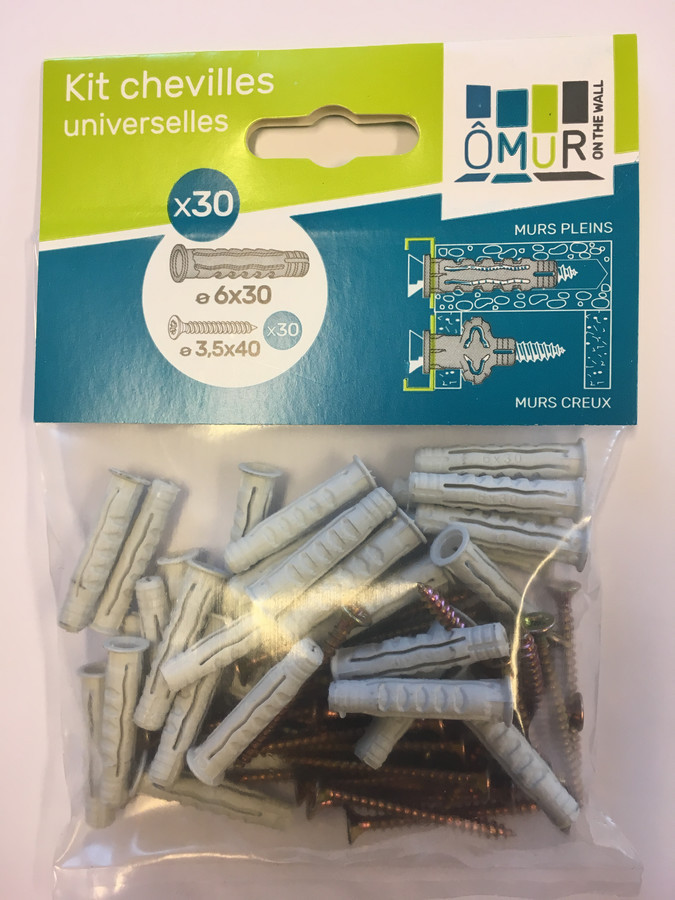 Kit universel de Vis et chevilles - ÔMUR