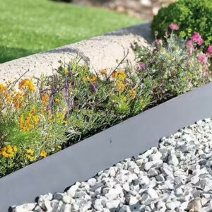 Bordure de jardin acier galvanisé 1,06 m - hauteur 18 cm - 5 piquets intégrés