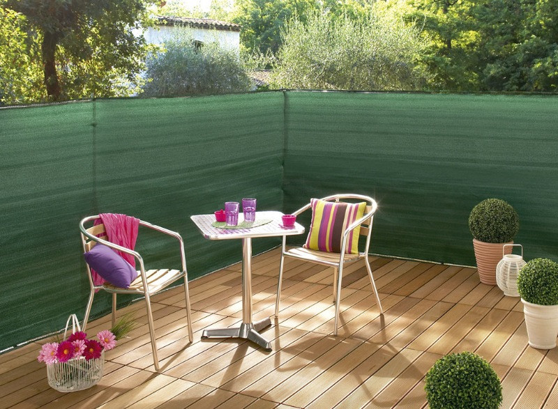 Brise vue tissé 100% occultant -Vert - 2 x 25 m SUPRATEX