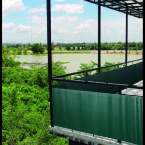 Canisse PVC double face verte 1 x 3 m - roseaux ovales 16 mm - anti-UV