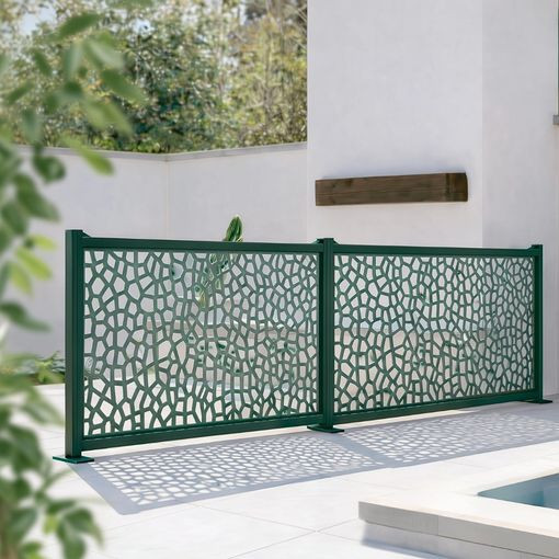 Panneau décoratif extérieur vert foncé 1 x 2 m - polypropylène 100 % recyclé