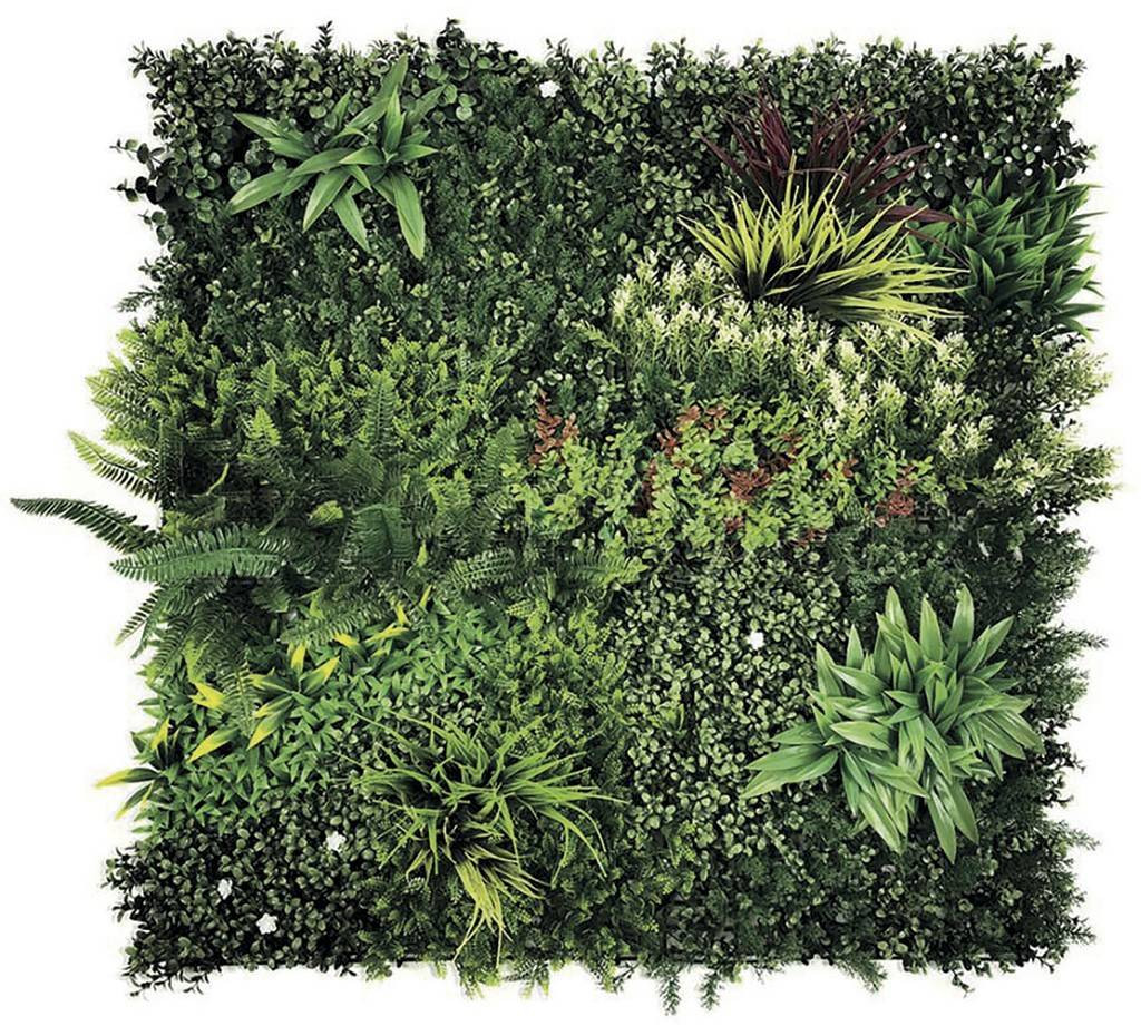 Panneau décoratif Grazing feuillage synthétique - Vert - 1x1m