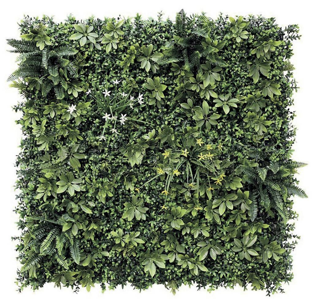 Panneau décoratif Hellene feuillage synthétique - Vert - 1x1m